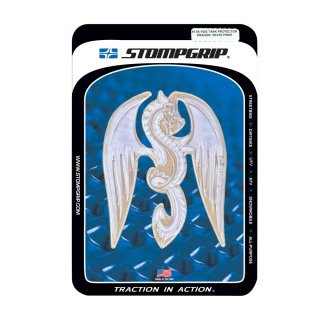 Stompgrip Motorrad Tankpad Smoothridge Drache weiße Umrisse